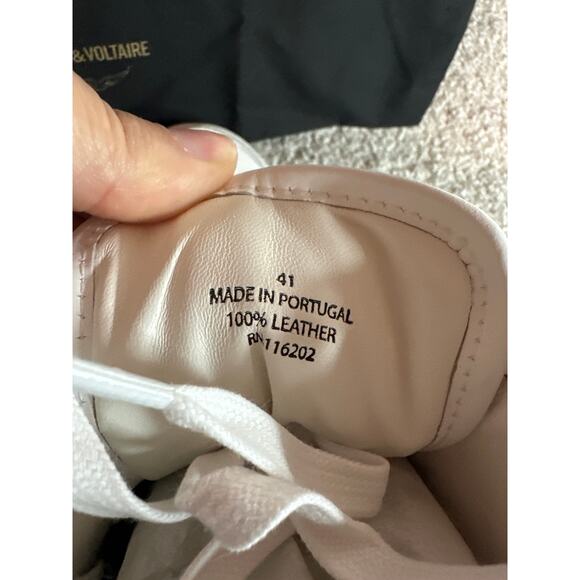 Zadig & Voltaire NEW High Flash White Size 10 With Dust Bag Zip High Top ZV1747 - Picture 13 of 15